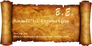 Baumöhl Ernesztina névjegykártya